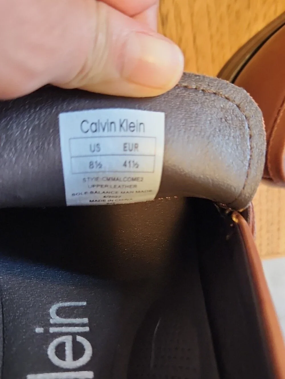 Calvin Klein Men’s Bronw Leather Bit Slip-On Loafers